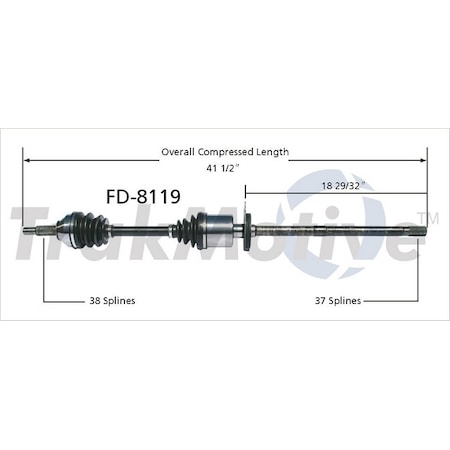 Surtrack Axle Cv Axle Shaft, Fd-8119 FD-8119